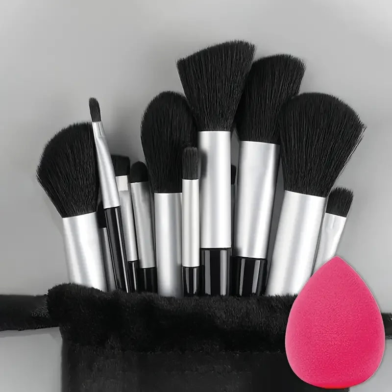 ZSRUNHUI 13-Piece Makeup Brush Set - Soft Fluffy Face & Eye Brushes for Foundation, Blush & Highlight