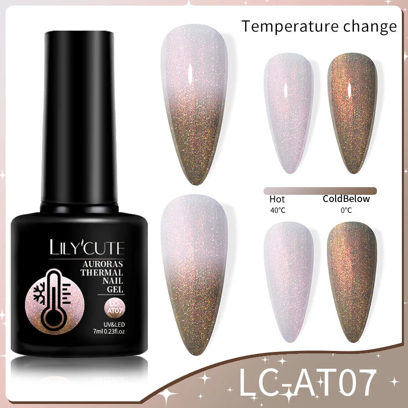 LILYCUTE 7ml Thermal Temperature-Changing Gel Nail Polish - Semi-Permanent UV Gel Art