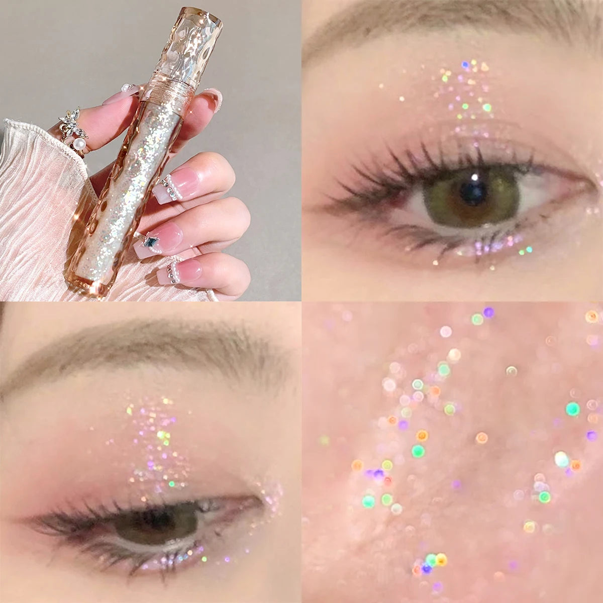 Sparkling Liquid Eye Shadow - Pearlescent Diamond Highlight & Silkworm Shimmer