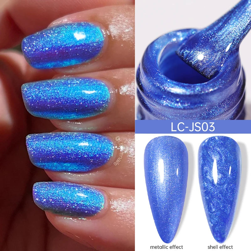LILYCUTE 5ml Metallic Gold & Silver Mirror Liner Gel - Super Bright French Nail Art