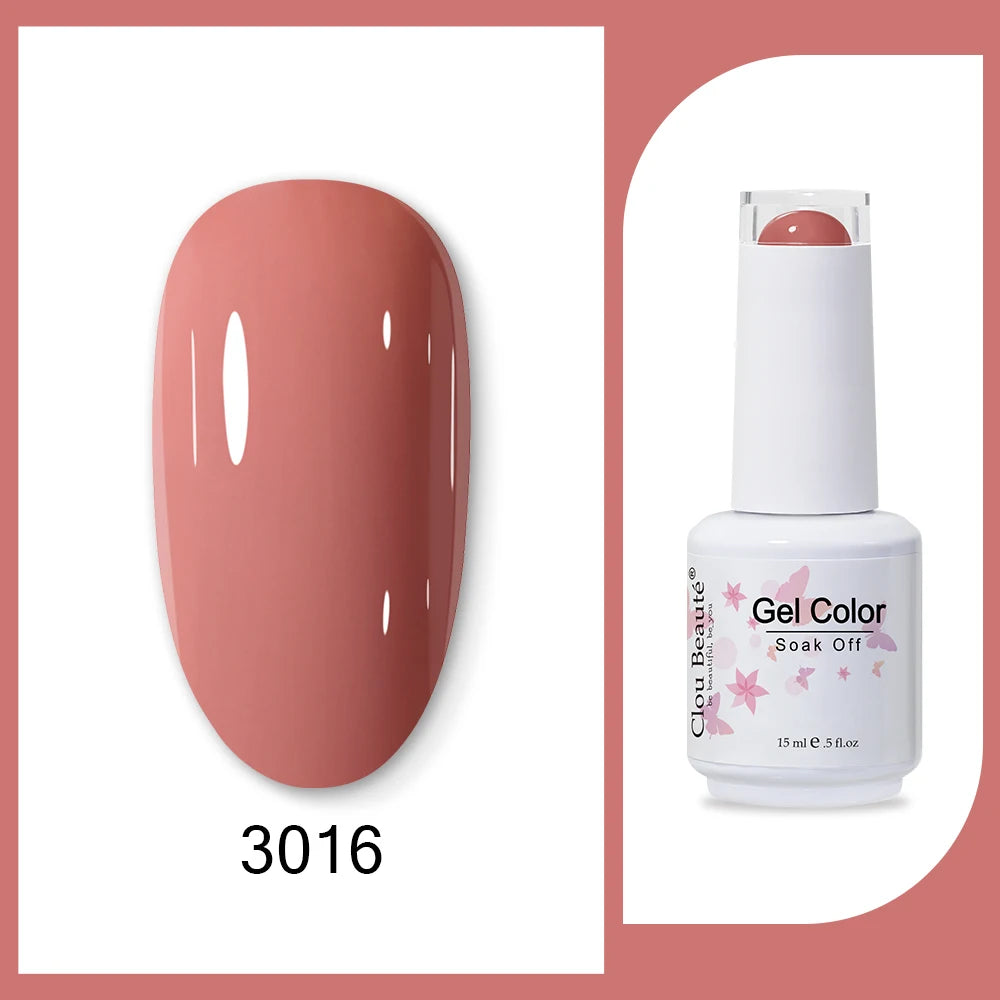Clou Beaute 15ml HEMA & TPO Free Gel Polish - Army Green Organic Semi-Permanent Nail Art