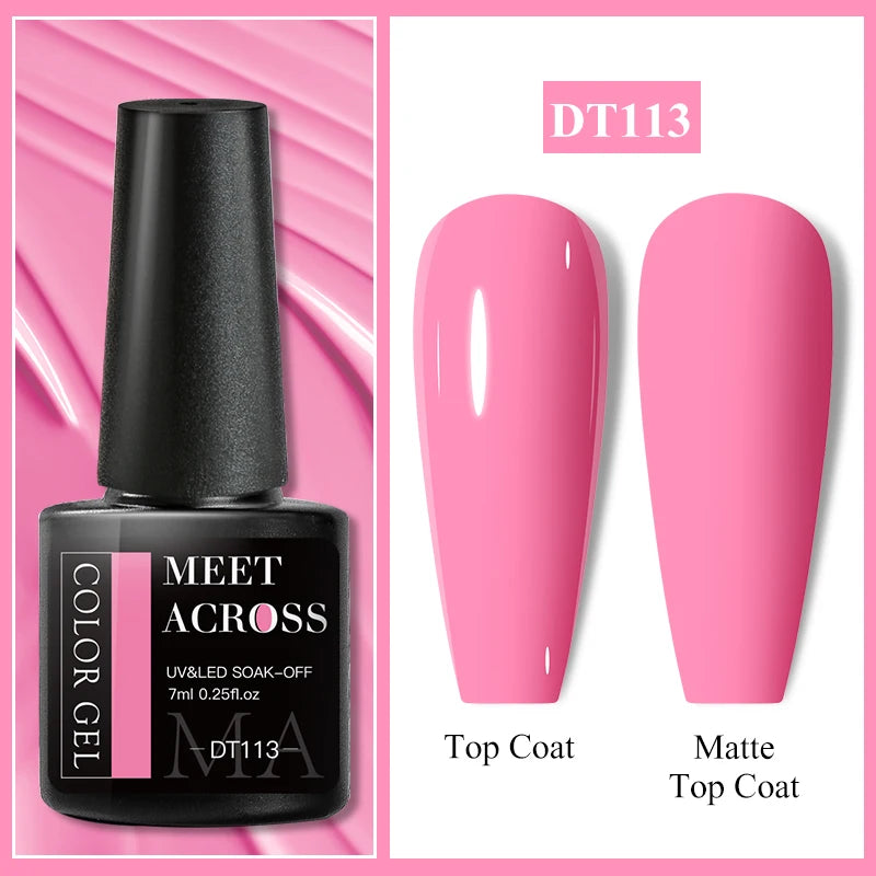 MEET ACROSS 7ml Wine Red Gel Polish - Long-Lasting French Style Nail Art Varnish