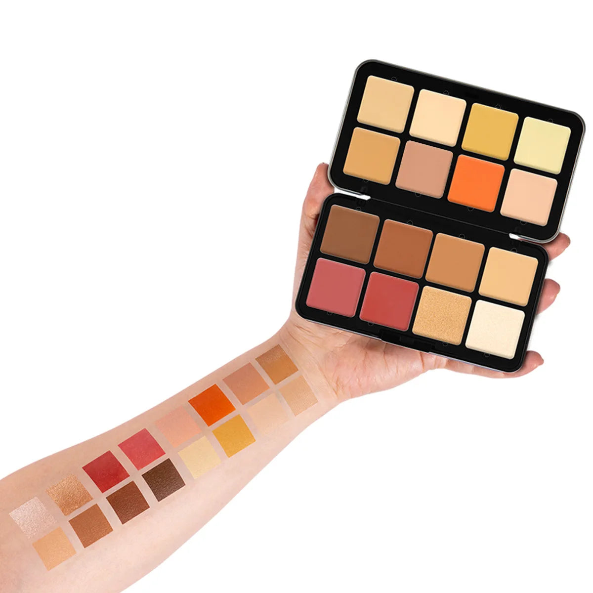 12-Color Blush & Contour Cream Palette - Concealer, Highlighter & Blemish Cover