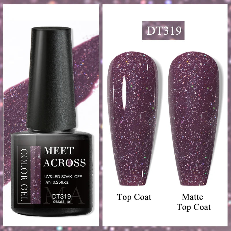 MEET ACROSS 7ml Wine Red Gel Polish - Long-Lasting French Style Nail Art Varnish