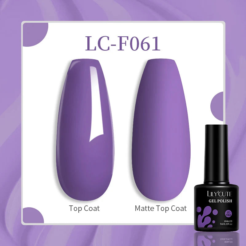 LILYCUTE 7ml Jelly Amber Dark Bloom Leopard Gel Polish - Semi-Permanent UV Nail Art