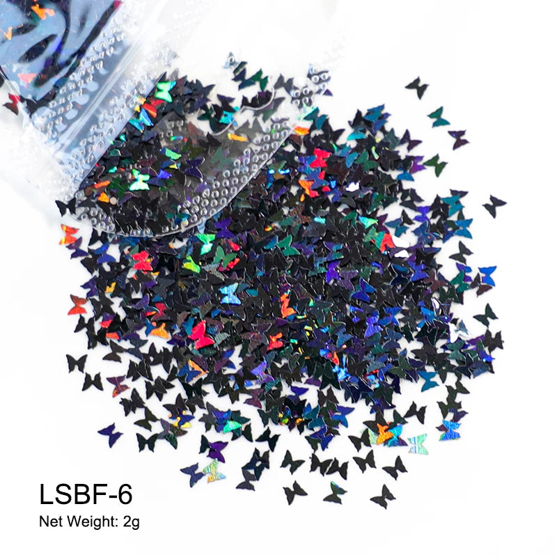 2g Holographic Nail Art Glitter Sequins - Laser Star Butterfly AB Paillette DIY Decorations