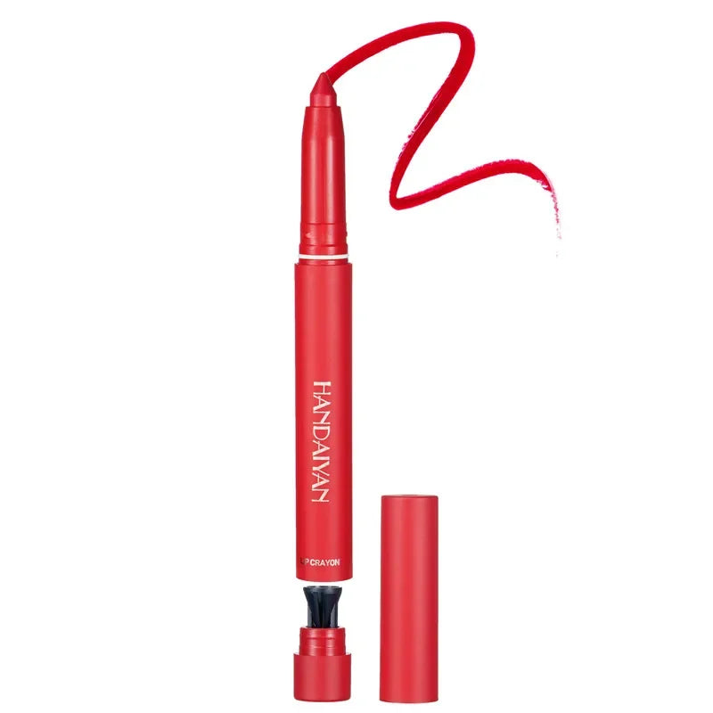 12-Color Pink Velvet Matte Lip Liner Pencil Set - Waterproof Plumping Crayon