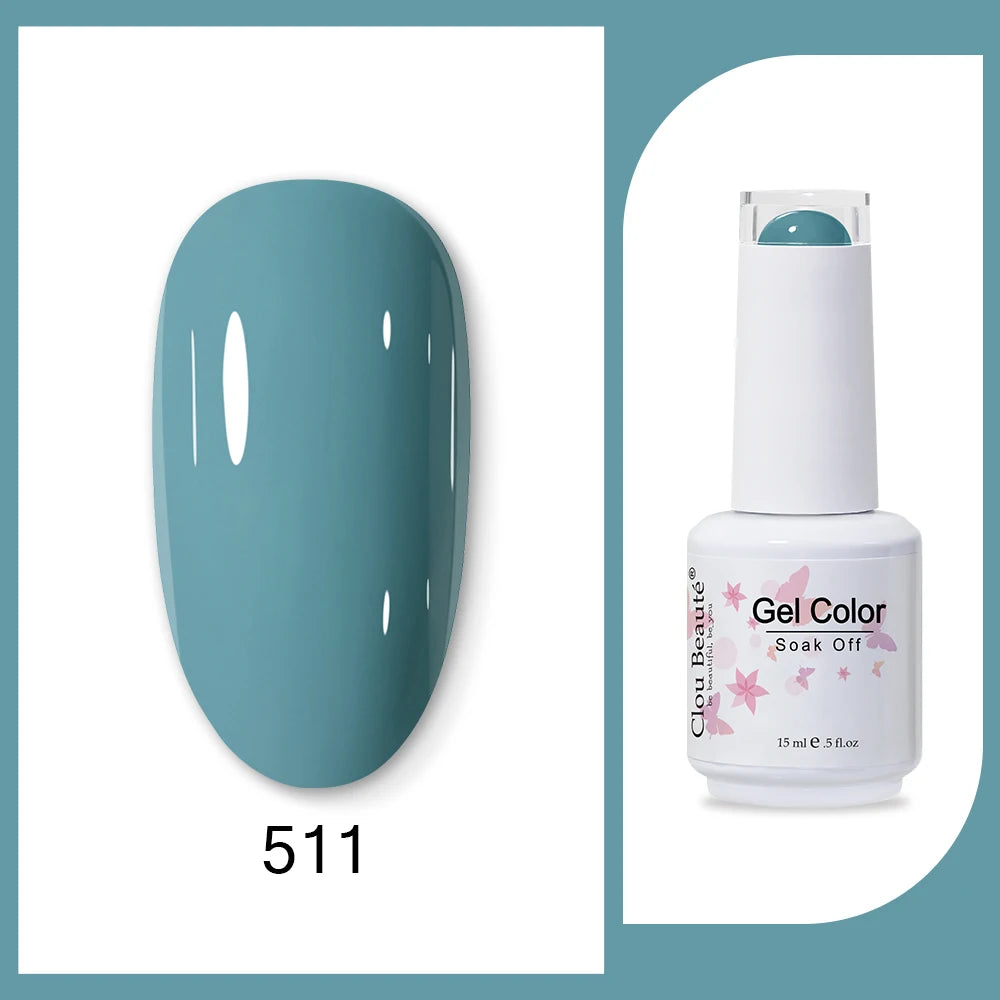Clou Beaute 15ml HEMA & TPO Free Gel Polish - Army Green Organic Semi-Permanent Nail Art