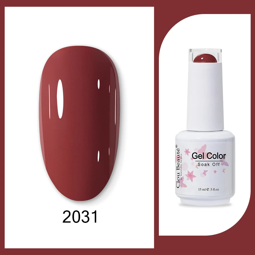 Clou Beaute 15ml HEMA & TPO Free Gel Polish - Army Green Organic Semi-Permanent Nail Art