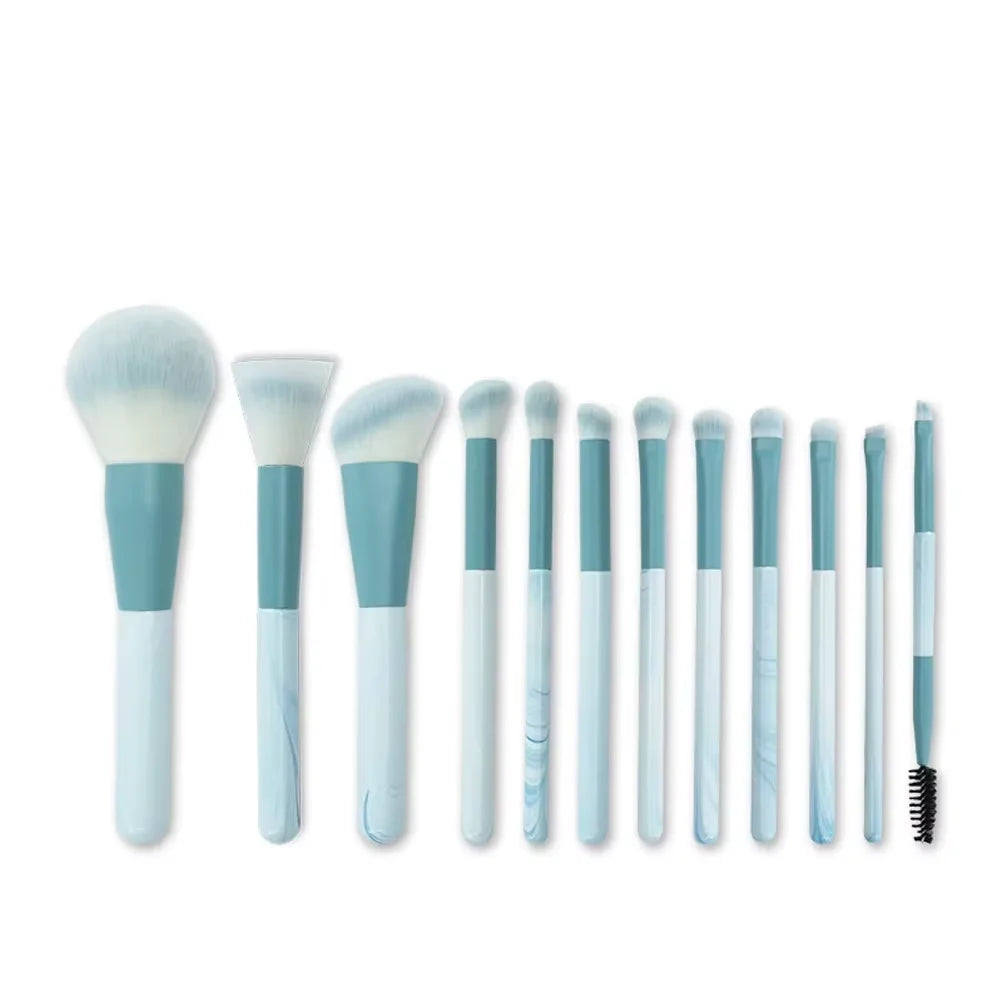12-Piece Professional Makeup Brush Set - Soft Portable Foundation, Blush & Eyeshadow