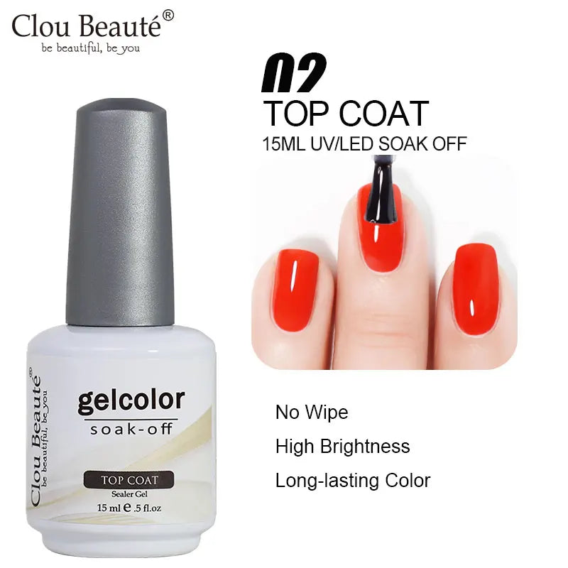 Clou Beaute 15ml HEMA & TPO Free Gel Polish - Army Green Organic Semi-Permanent Nail Art