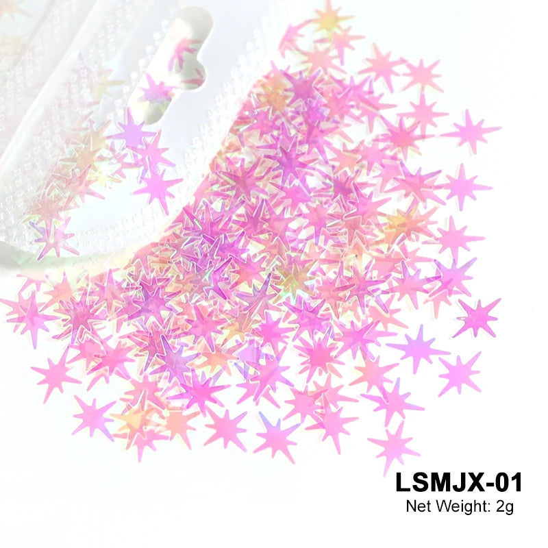 2g Holographic Nail Art Glitter Sequins - Laser Star Butterfly AB Paillette DIY Decorations