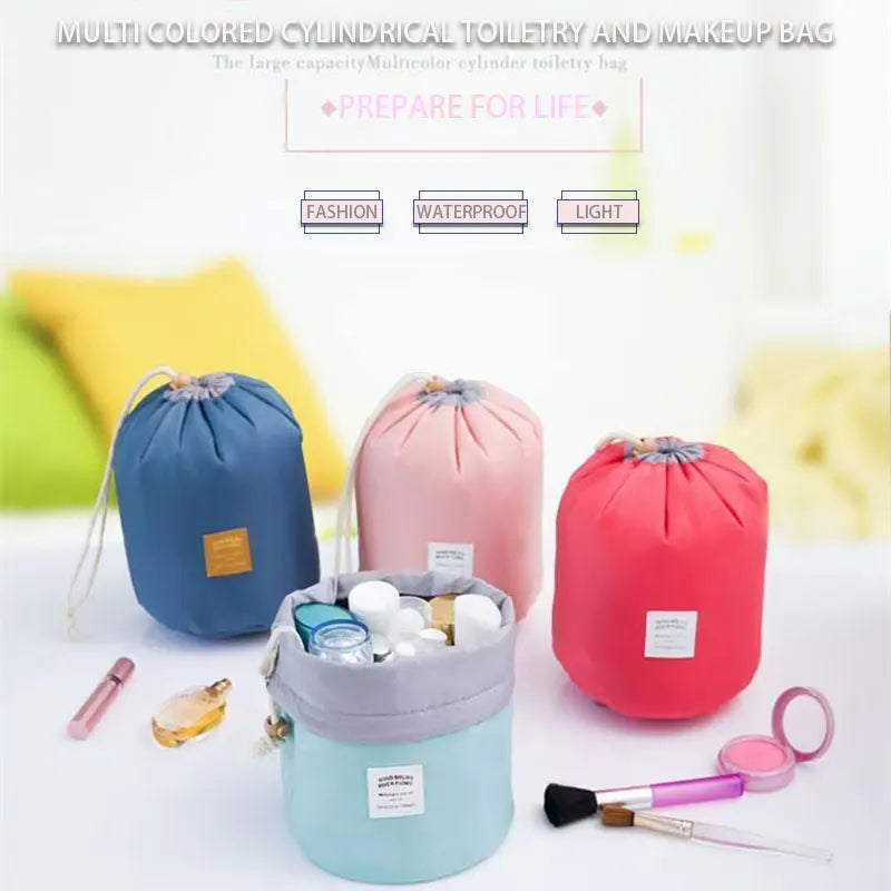 Fashion Round High-Capacity Waterproof Makeup Bag - Travel Organizer & Toiletry Kit Case