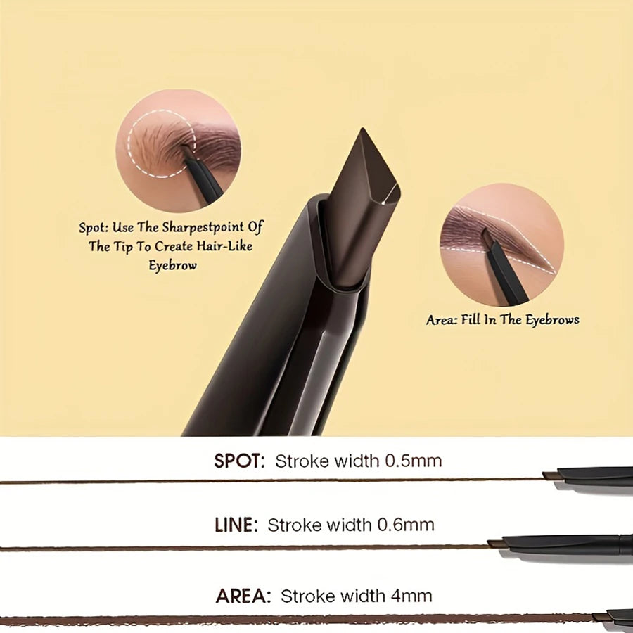 MINSHZEE Double-Head Waterproof Matte Eyebrow Pen - Non-Smudge Tint with Brush