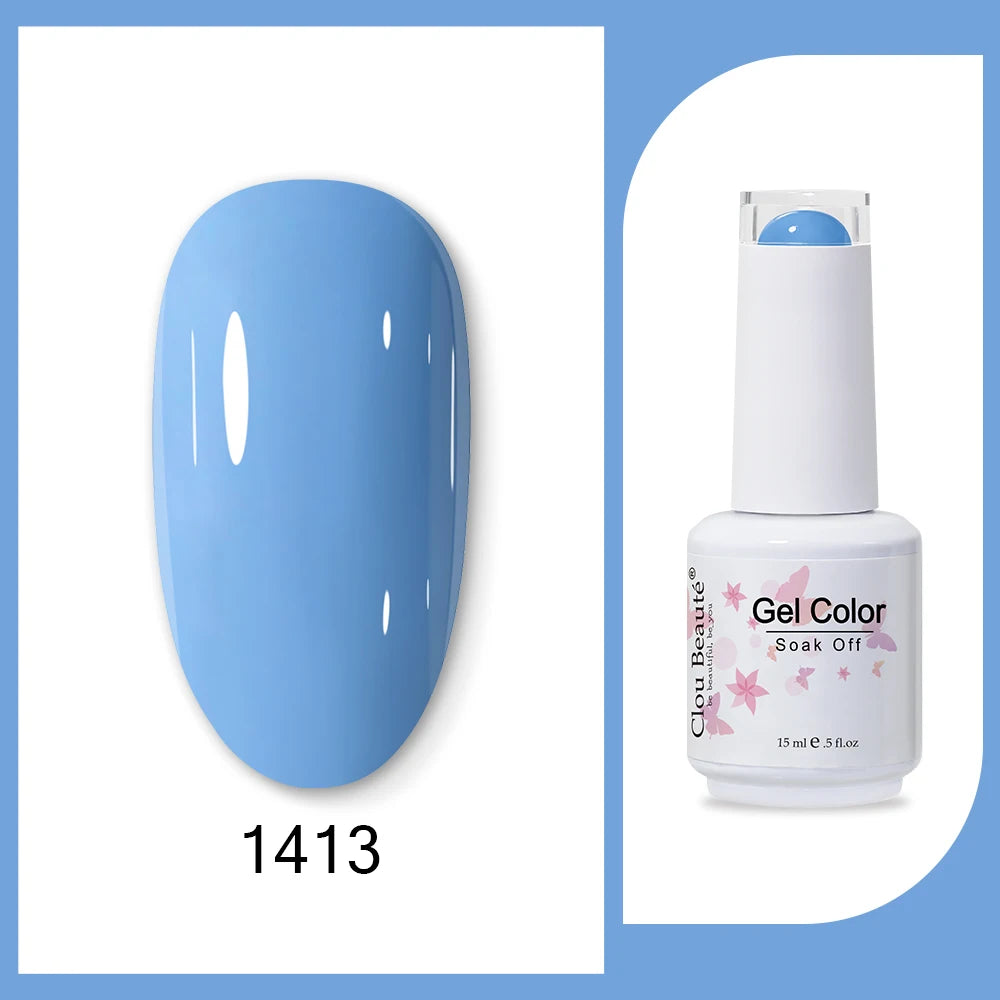 Clou Beaute 15ml HEMA & TPO Free Gel Polish - Army Green Organic Semi-Permanent Nail Art