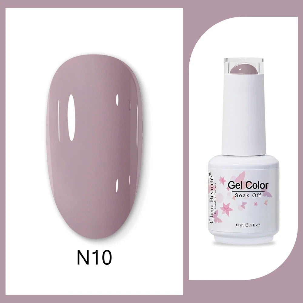 Clou Beaute 15ml HEMA & TPO Free Gel Polish - Army Green Organic Semi-Permanent Nail Art