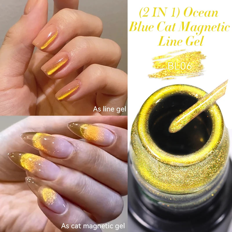 LILYCUTE 5ml Reflective Glitter Liner Gel - Champagne Sparkling Lines for French Nail Art