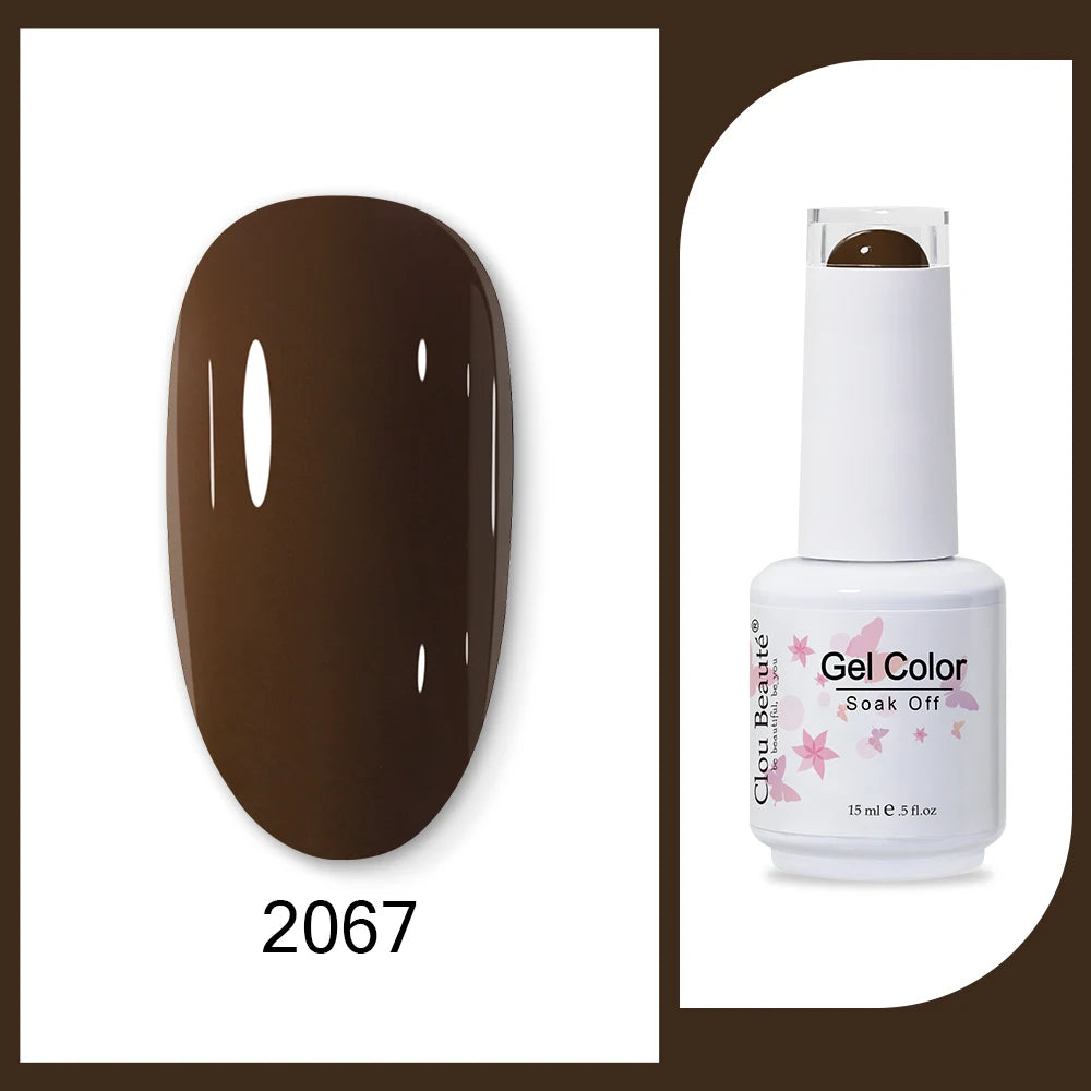 Clou Beaute 15ml HEMA & TPO Free Gel Polish - Army Green Organic Semi-Permanent Nail Art