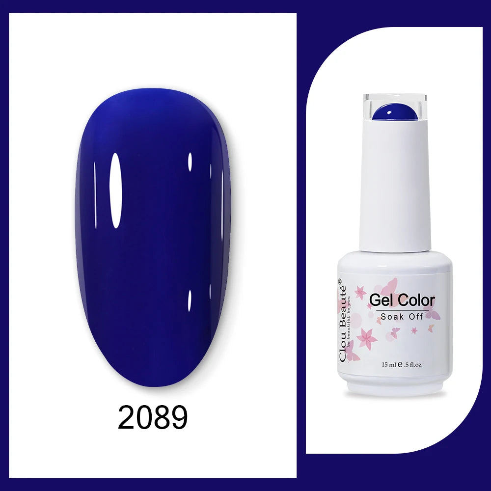 Clou Beaute 15ml HEMA & TPO Free Gel Polish - Army Green Organic Semi-Permanent Nail Art