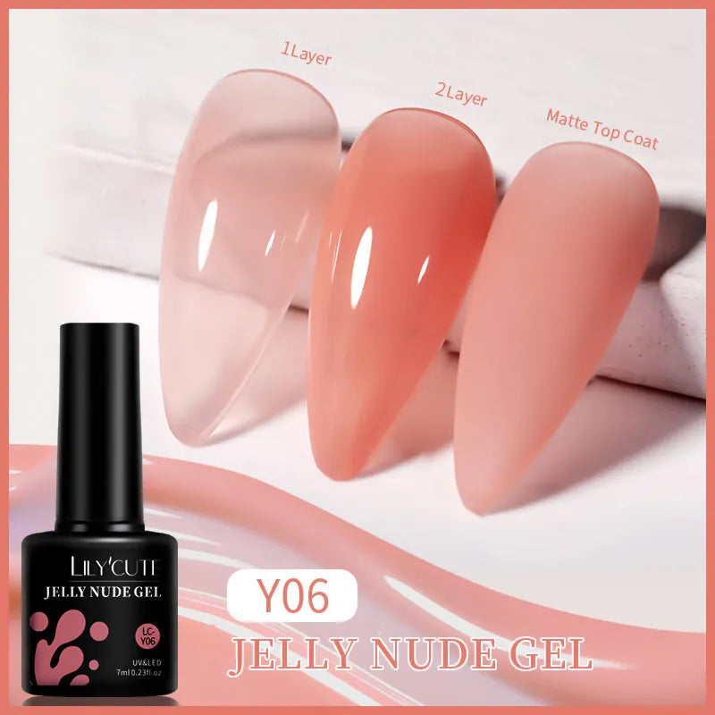 LILYCUTE 7ml No-Wipe Top Coat & UV Base Gel - Semi-Permanent Soak-Off Nail Manicure