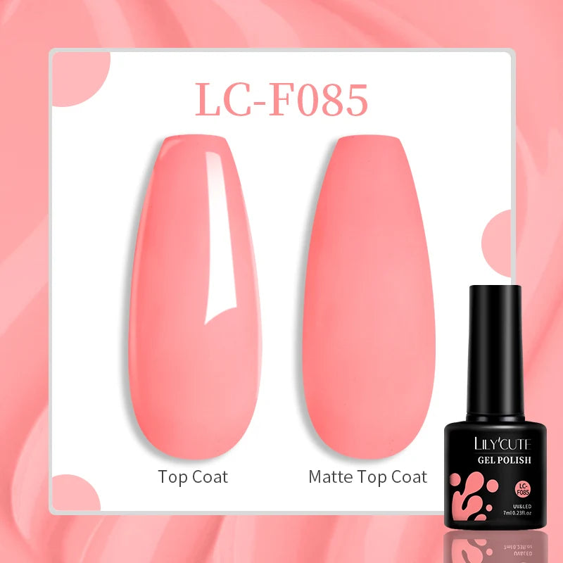 LILYCUTE 7ml Jelly Amber Dark Bloom Leopard Gel Polish - Semi-Permanent UV Nail Art