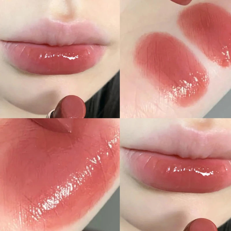 Mirror Glass Lip Tint - Punk Dark Red Juice Glaze, Water-Light Clear Liquid Liptint