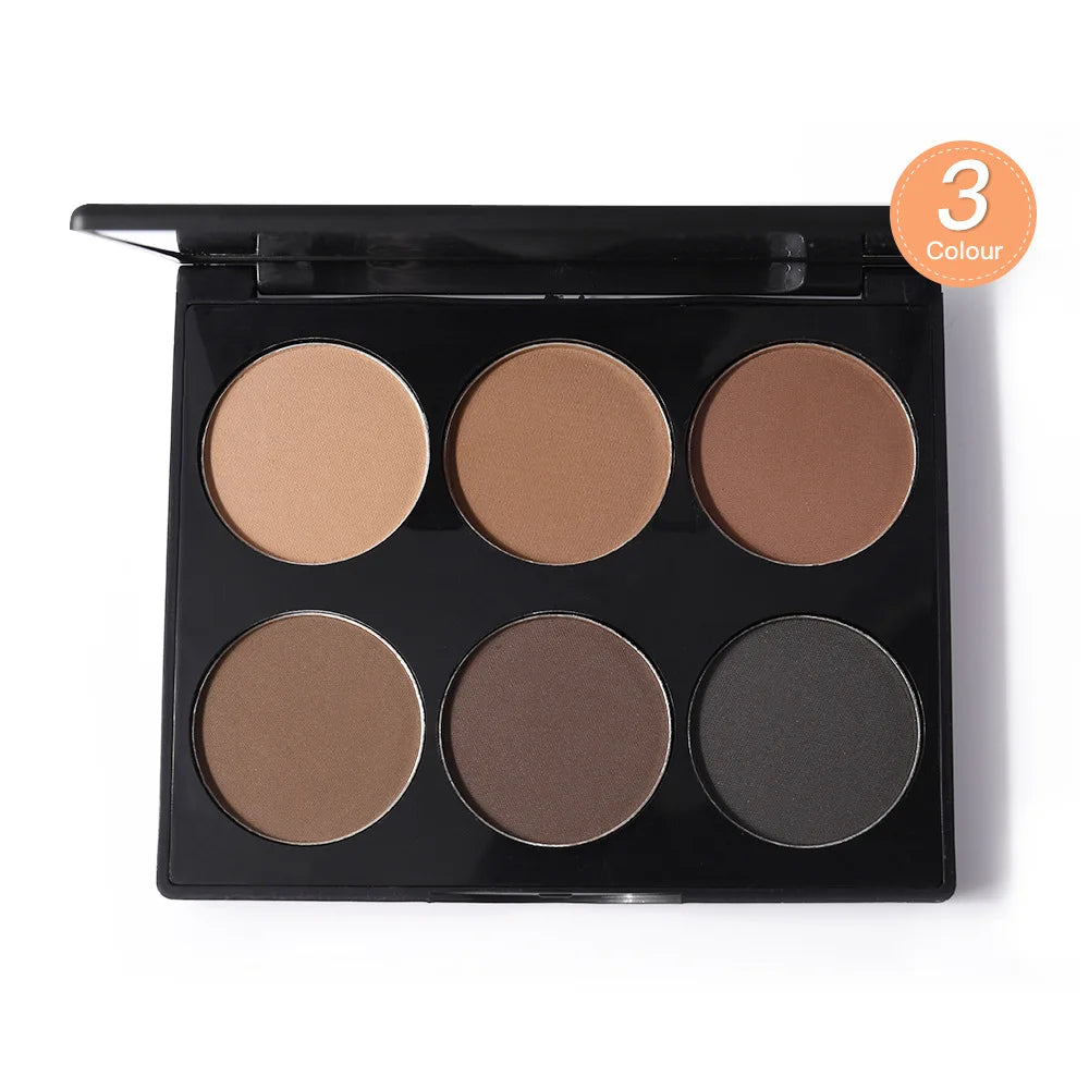 ZYXUAQIR 6-Color 3D Highlighter & Bronzer Contour Palette - Professional Matte Face Sculpting