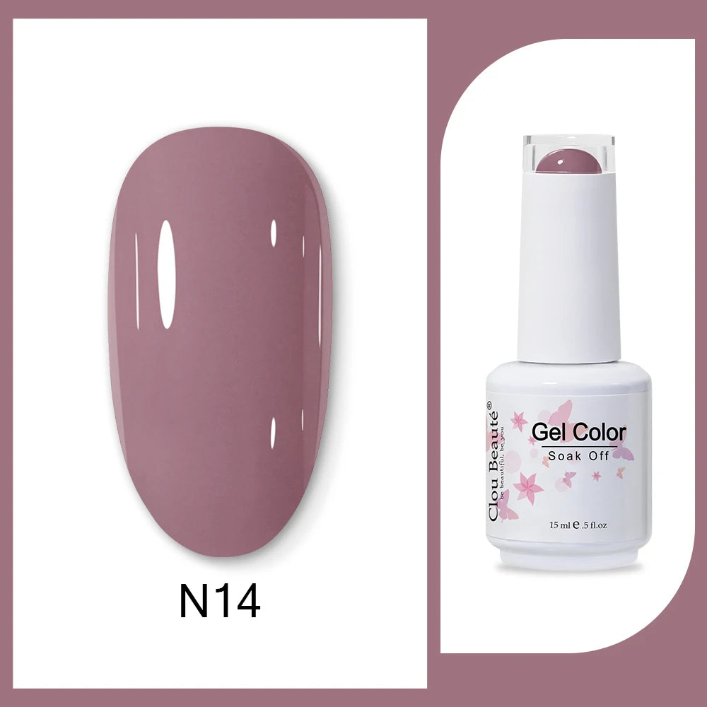 Clou Beaute 15ml HEMA & TPO Free Gel Polish - Army Green Organic Semi-Permanent Nail Art