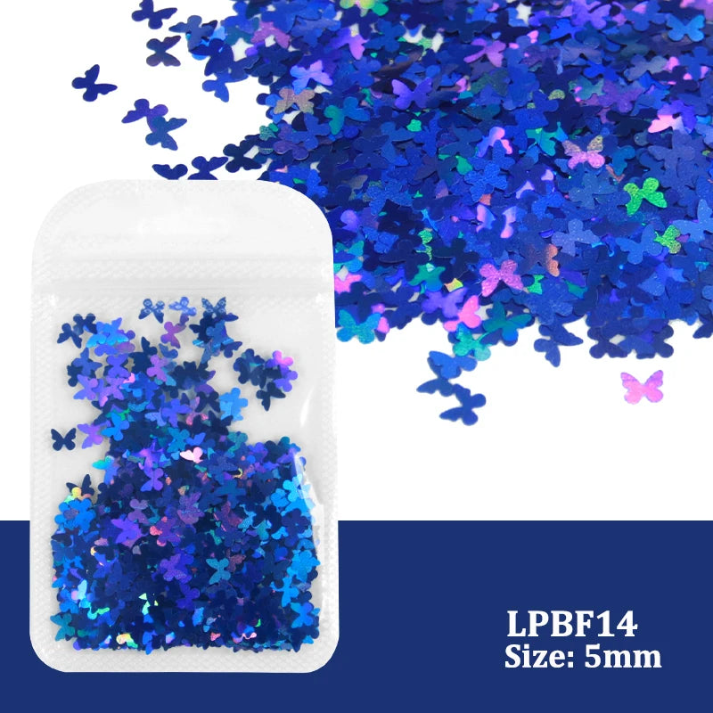2g Holographic Nail Art Glitter Sequins - Laser Star Butterfly AB Paillette DIY Decorations