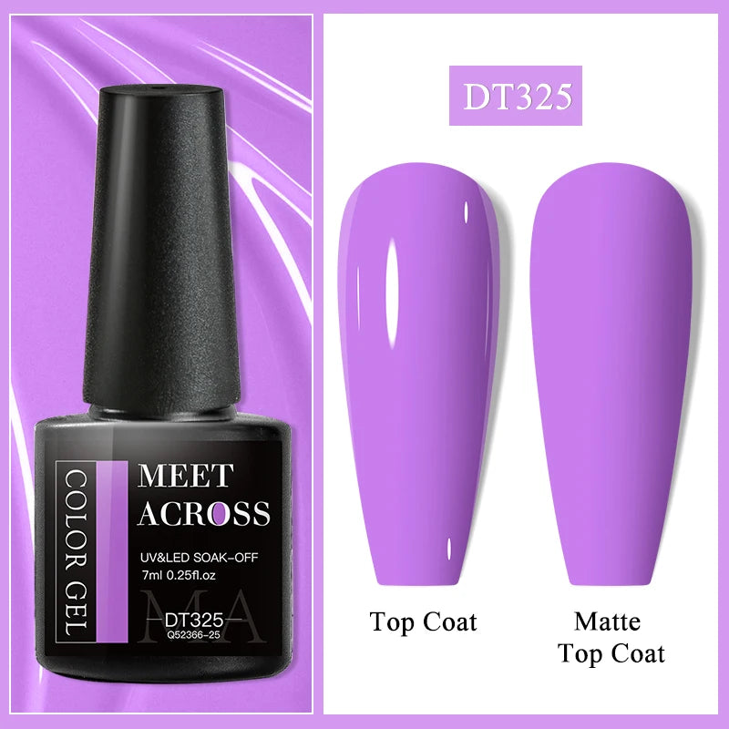 MEET ACROSS 7ml Wine Red Gel Polish - Long-Lasting French Style Nail Art Varnish