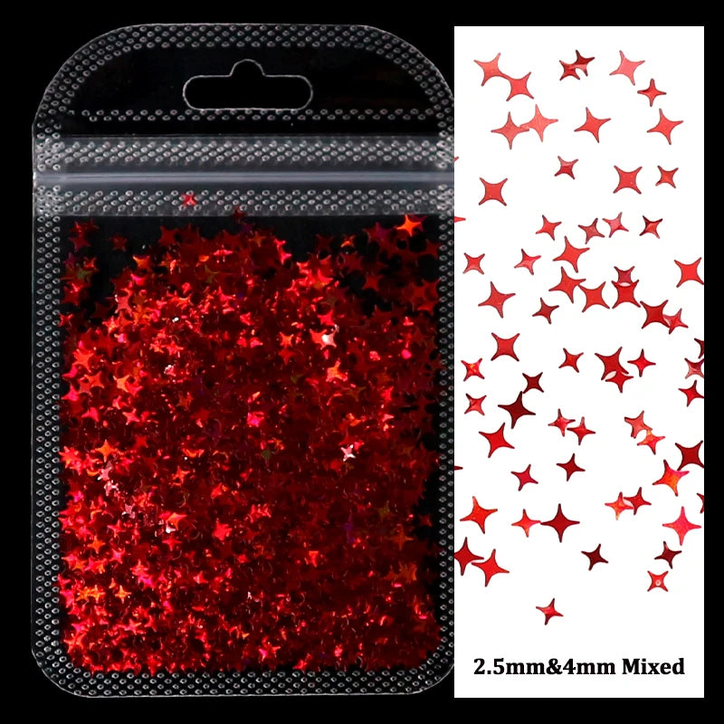 2g Holographic Nail Art Glitter Sequins - Laser Star Butterfly AB Paillette DIY Decorations