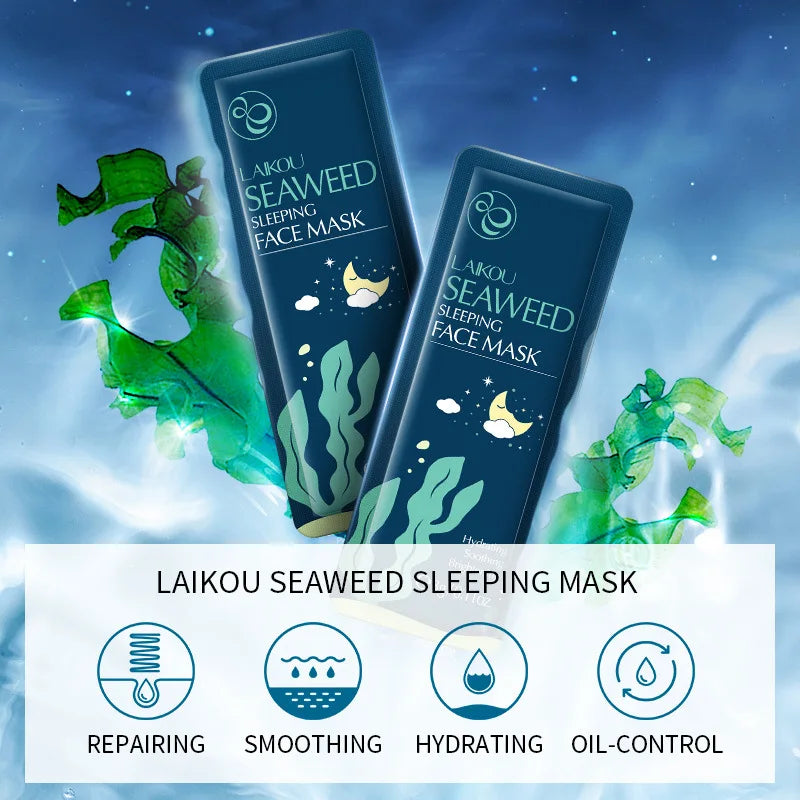 LAIKOU 7-Piece Moisturizing Sleeping Face Sheet Mask Set - Hydrating & Nourishing Night Masks