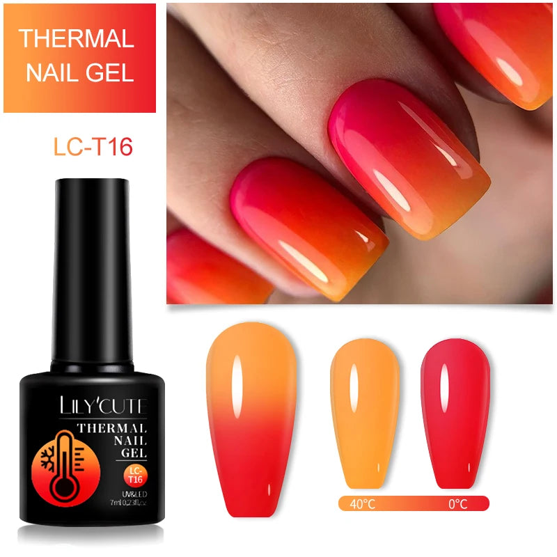 LILYCUTE 7ml Thermal Temperature-Changing Gel Nail Polish - Semi-Permanent UV Gel Art