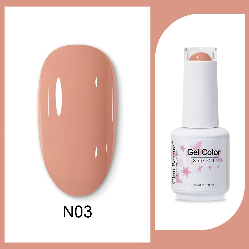 Clou Beaute 15ml HEMA & TPO Free Gel Polish - Army Green Organic Semi-Permanent Nail Art