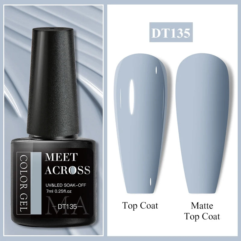 MEET ACROSS 7ml Wine Red Gel Polish - Long-Lasting French Style Nail Art Varnish