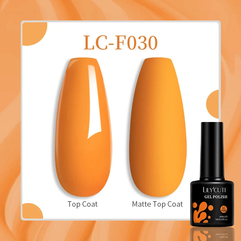 LILYCUTE 7ml Jelly Amber Dark Bloom Leopard Gel Polish - Semi-Permanent UV Nail Art