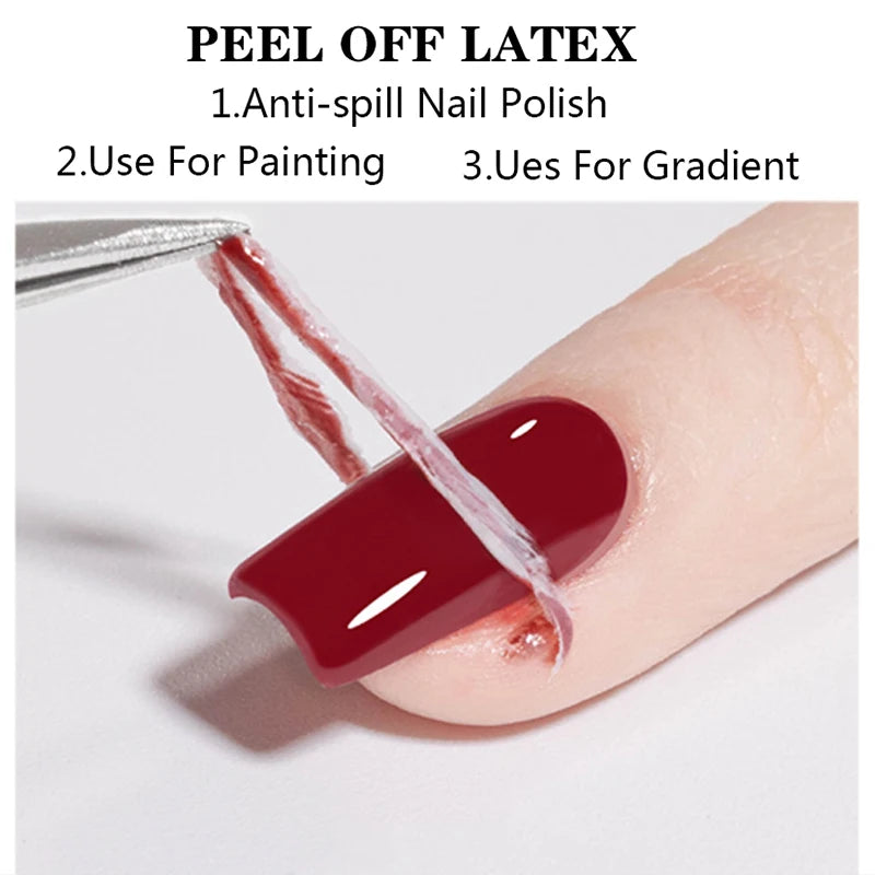 LILYCUTE Peel-Off Latex Liquid Tape - Anti-Overflow Nail Polish Protection Glue