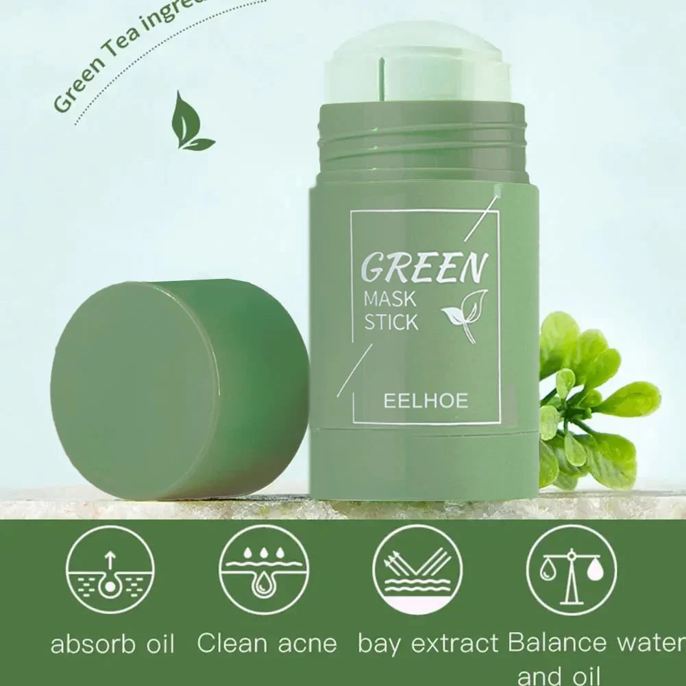 Eelhoe Green Tea & Eggplant Solid Mud Mask - Deep Cleansing, Blackhead Removal & Pore Shrinking