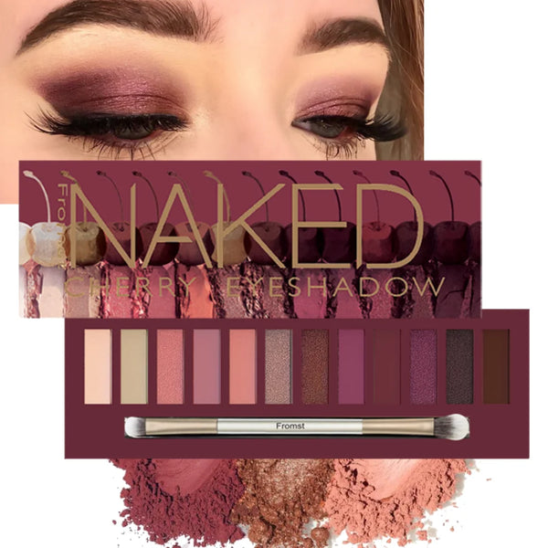 12-Color Brown & Pink Eyeshadow Palette - Long-Lasting Easy Everyday Makeup