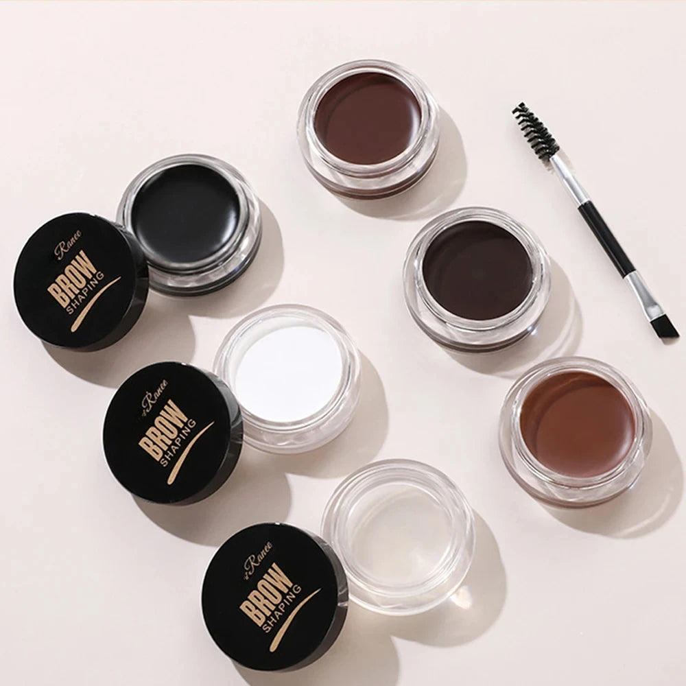 3D Wild Eyebrow Cream Gel Wax - Matte Brown & Black Natural Tint Enhancer Set