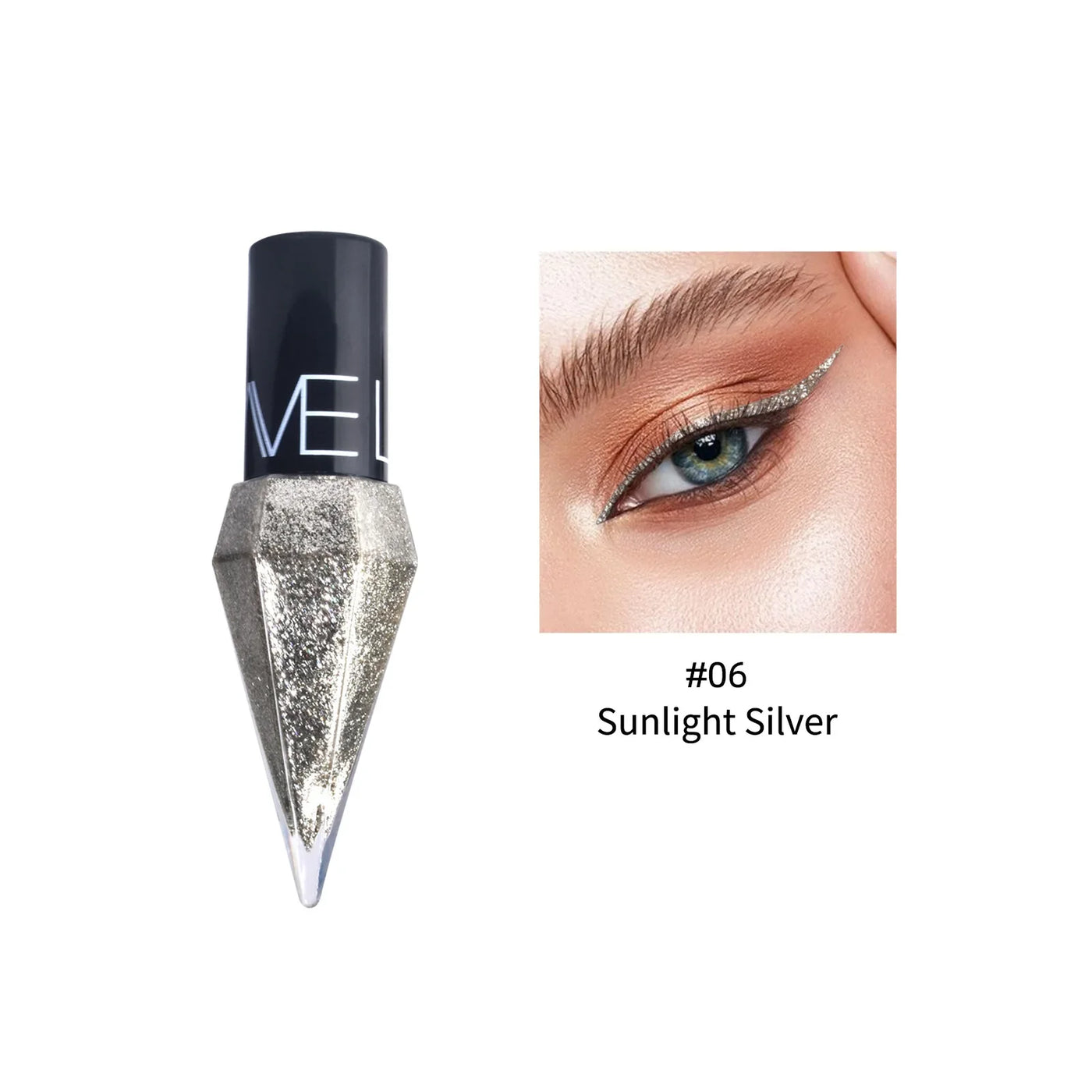 Pudaier Pearlescent Diamond Liquid Eyeshadow Eyeliner - Rose Gold, White & Glitter