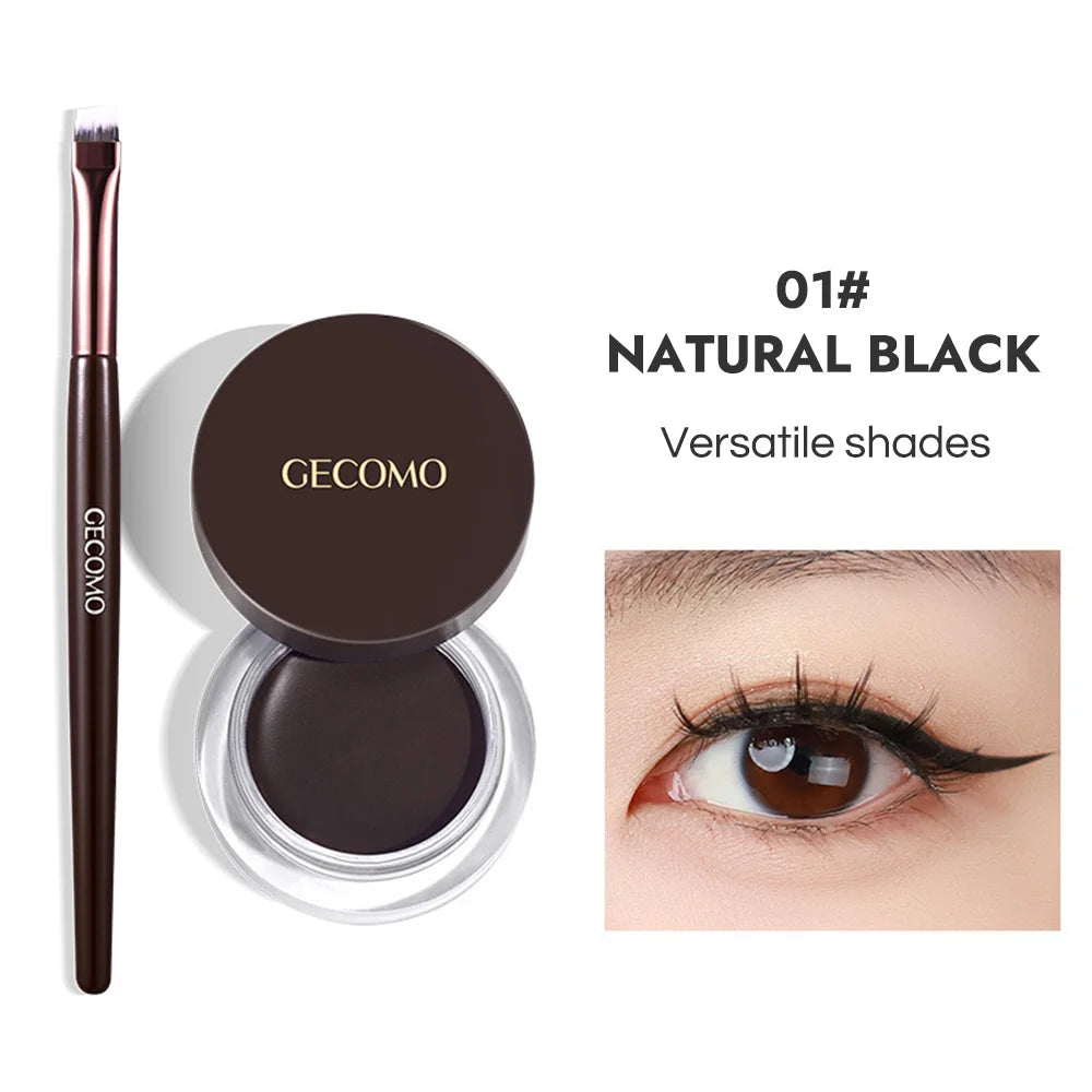 GECOMO Long-Wear Matte Eyeliner Gel Cream - Quick-Drying Waterproof Formula