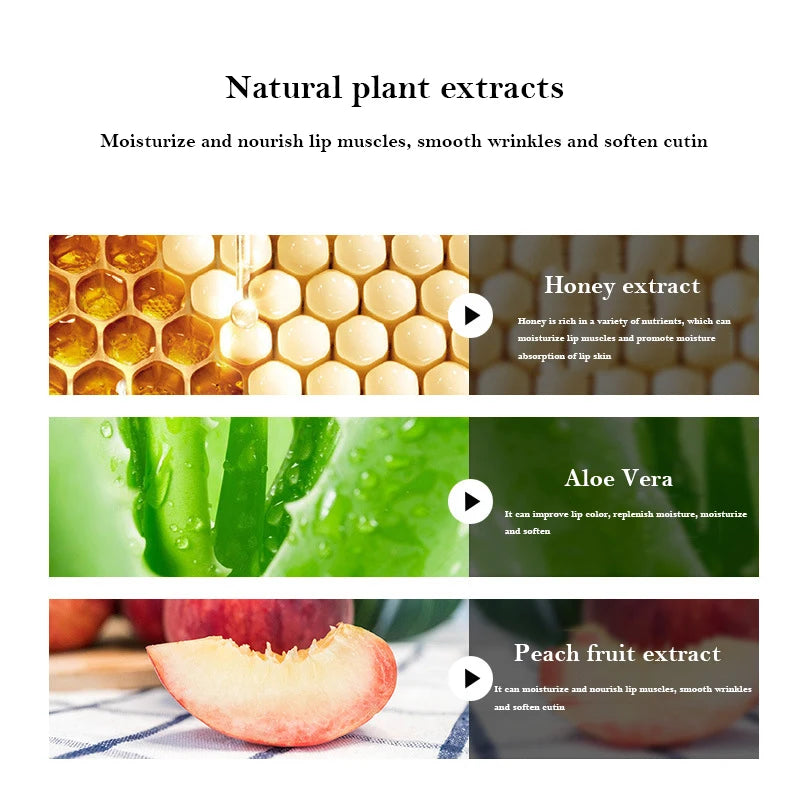 Collagen Lip Mask Patches - Fruit Essence, Firming, Anti-Wrinkle & Moisturizing