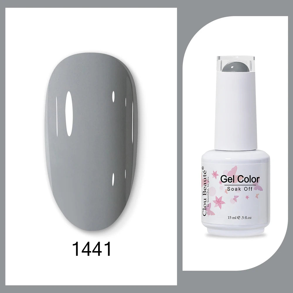 Clou Beaute 15ml HEMA & TPO Free Gel Polish - Army Green Organic Semi-Permanent Nail Art