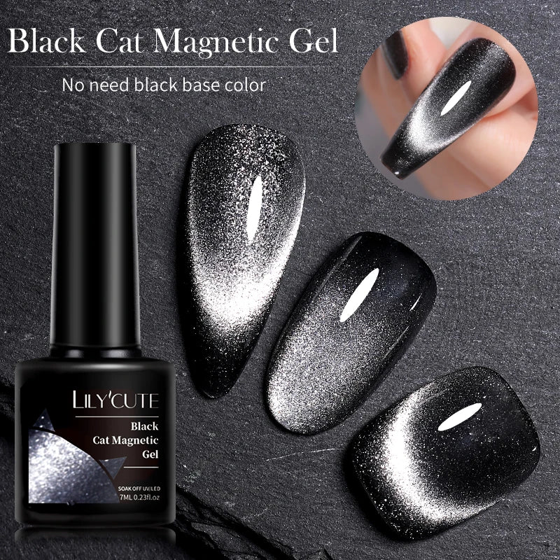 LILYCUTE 9D Cat Eye Magnetic Gel Polish 7ml - Iridescent UV/LED Soak-Off Nail Art