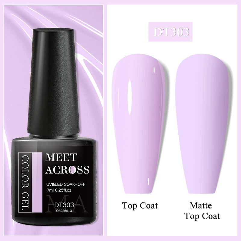 MEET ACROSS 7ml Wine Red Gel Polish - Long-Lasting French Style Nail Art Varnish