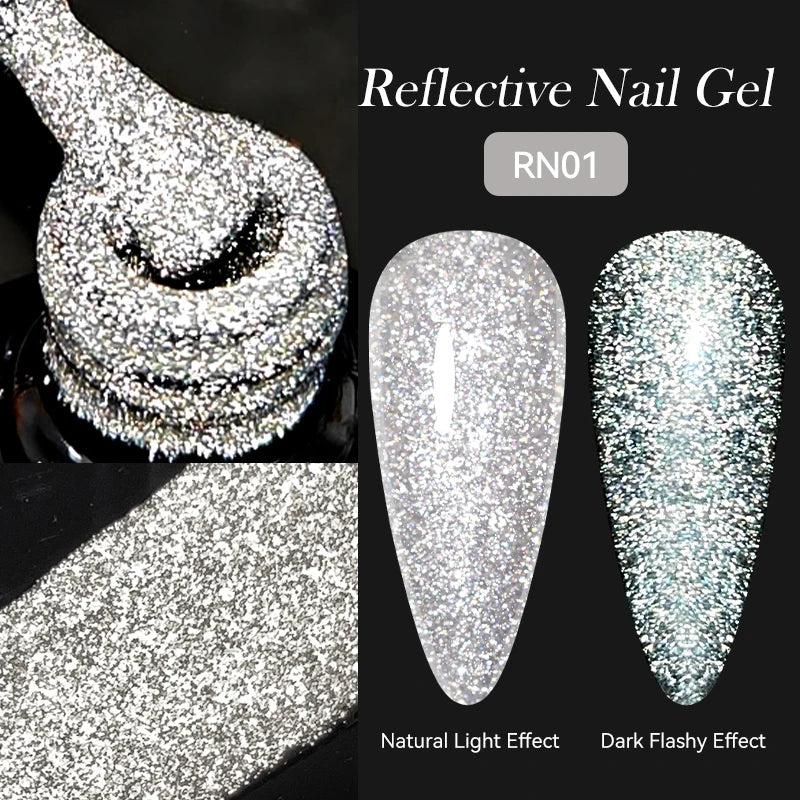 LILYCUTE 5ml Reflective Glitter Liner Gel - Champagne Sparkling Lines for French Nail Art