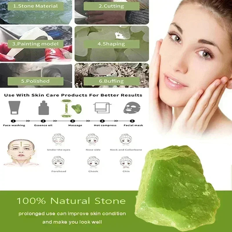 AYHle Natural Jade Roller & Gua Sha Set - Face Lifting, Acupoint Spa Massage Tool