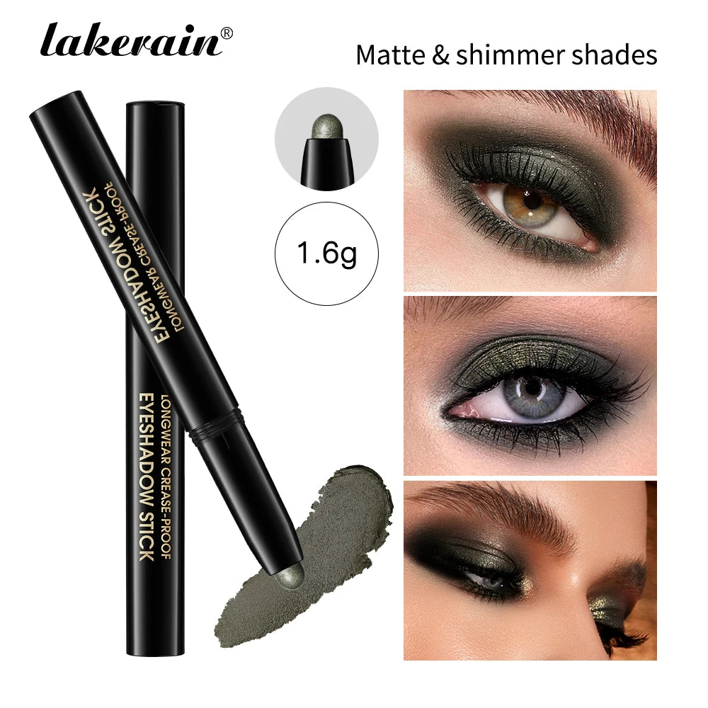 Lakerain 10-Color Matte Gradient Cream Eyeshadow Stick Set - Waterproof