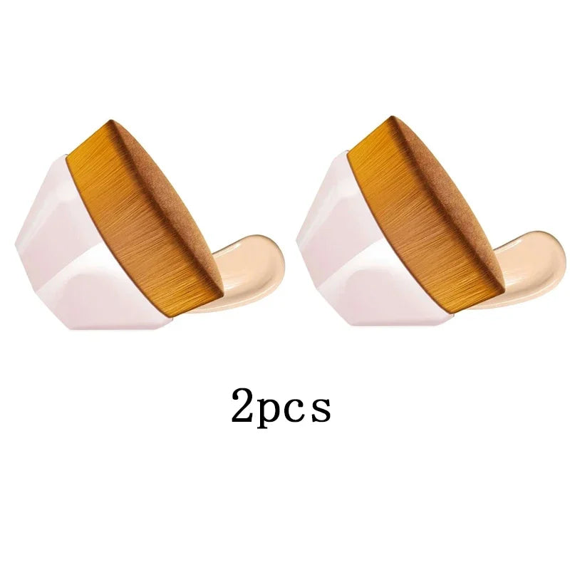 Professional Powder & Blusher Foundation Brush - Soft Wool Fiber, Available in 1-4 Pack